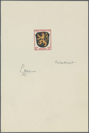 (*) Französische Zone - Allgemeine Ausgabe: 1945, 12 Pfg. Wappen, Hochformatiger Künstlerdruck Im Drei-F - Autres & Non Classés