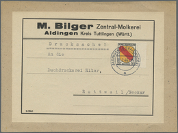 Br Französische Zone - Allgemeine Ausgabe: 1946, 30 Pf. Wappen Einzeln Auf Portorichtigem Adressträger - Autres & Non Classés