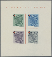 (*) Französische Zone - Baden: 1949, Rotes Kreuz-Block In Type II, Wie Ausgegeben Ohne Gummierung Mit Ge - Andere & Zonder Classificatie