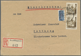 Br Französische Zone - Württemberg: 1948, 40 Pf Dkl'olivbraun, Senkr. Paar Als Portogerechte MeF Auf Ei - Autres & Non Classés