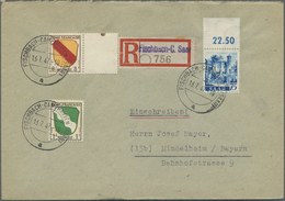 Br Saarland (1947/56): 1947, 75 Pf. Saar Blau Oberrandstück Mit Gutem Wz. "X", Zusammen Mit Französisch - Neufs