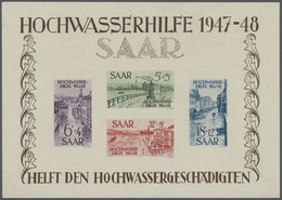 ** Saarland (1947/56): 1948, Block "Hochwasserhilfe" Postfrisch, Signiert Hoffmann BPP - Neufs