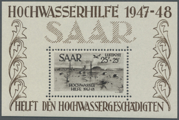 ** Saarland (1947/56): 1948, Hochwasserhilfe, Einwandfrei Postfrisches Blockpaar Im Originalformat Ohne - Ongebruikt