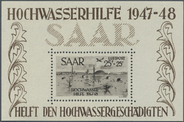 ** Saarland (1947/56): 1948, "Hochwasserhilfe"-Blockpaar, Einwandfrei Postfrische Blocks Im Originalfor - Ungebraucht