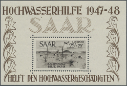 ** Saarland (1947/56): 1948, Hochwasserhilfe, Einwandfrei Postfrisches Blockpaar Im Originalformat Ohne - Neufs