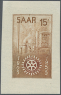 ** Saarland (1947/56): 1955, 15 Fr. Rotary Club Als Ungezähnter Probedruck In Orangebraun, Postfrisch, - Nuovi