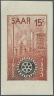 ** Saarland (1947/56): 1955, 15 Fr. Rotary Club Als Ungezähnter Probedruck In Rotbraun Und Schwarz, Pos - Ongebruikt