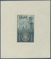 (*) Saarland (1947/56): 1955, 15 Fr. Rotary-Club In Grünlichblau, Ungezähnt Als Epreuve D'artiste Weißem - Neufs