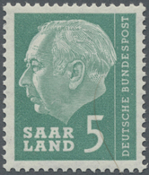 ** Saarland (1947/56): 1957, Probedruck 1 (Fr.) Heuss Grün, Postfrisch, Pracht, Selten, Signiert Hoffma - Ungebraucht