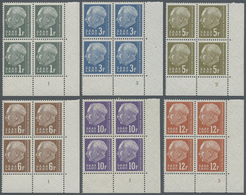 **/ Saarland (1957/59) - OPD Saarbrücken: 1957, "Heuss II" Komplett, 20 Postfrische Viererblocks, Je Aus - Used Stamps