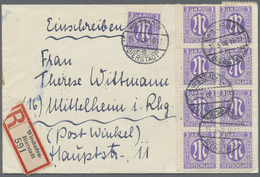 Br Bizone: 1945, 3 Pf Blauviolett AM-Post, 28 Stück Als Portogerechte Massen-MeF Auf Einschreibebrief V - Autres & Non Classés