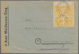 Br Bizone: 1945, 6 Pf Orangegelb AM-Post, 4er-Block Von Der Re. Oberen Bogenecke Mit 2 Gezähnten Stegen - Altri & Non Classificati