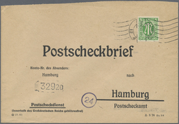 Br Bizone: 1945, 5 Pf AM-Post Engl. Druck, Portogerechte EF Auf Postscheckbrief Im Ortsverkehr Hamburg, - Autres & Non Classés