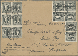 Br Bizone: 1945, 1 Pf AM-Post, 12 Stück Als Portogerechte Massen-MeF Auf Brief Von Lübeck, 8.11.45, Nac - Autres & Non Classés