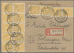 Br Bizone: 1945, 6 Pf Orangegelb AM-Post, Gez. 11 : 11½, 14 Stück, Dabei Eine Marke Mit Seltenem Platte - Sonstige & Ohne Zuordnung