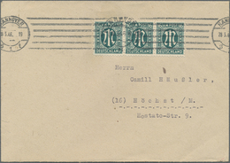 Br Bizone: 1945, 16 Pf Blaugrün AM-Post, Je 3 Stück Als Portogerechte MeF Auf Brief Von Hannover, 28.3. - Autres & Non Classés