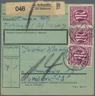 Br Bizone: 1945, 40 Pf Rosalila AM-Post, Gez. 11:11 1/2, Je 3 Stück Als MeF Auf Paketkarte Von Schaalby - Altri & Non Classificati