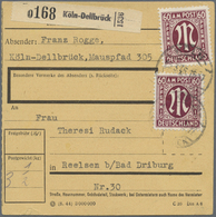 Br Bizone: 1946, 2 X 60 Pf Braunkarmin, Portogerechte MeF Auf Paketkarte Von Köln-Dellbrück, 23.3.46, N - Altri & Non Classificati