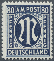 ** Bizone: 1946, 80 Pf AM-Post Schwarzblau Mit Plattenfehler II "N In DEUTSCHLAND Rechts Unterhalb Der - Sonstige & Ohne Zuordnung