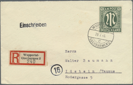 Br Bizone: 1946, 1 Mark AM-Post, EF Auf Einschreibebrief Von Wuppertal-Oberbarmen, 29.7.46, Nach Idstei - Sonstige & Ohne Zuordnung