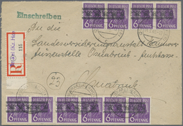 Br Bizone: 1948, 6 Pf Arbeiter Bandaufdruck, 10 Stück Als Portogerechte Massen-MeF Auf Einschreibebrief - Autres & Non Classés