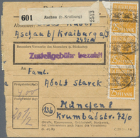 Br Bizone: 1948, 25 Pf Arbeiter Bandaufdruck, 16 Stück Als Portogerechte Massen-MeF Auf Paketkarte Von - Sonstige & Ohne Zuordnung