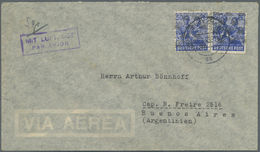 Br Bizone: 1948, 2 X 50 Pf Netzaufdruck, Portogerechte MeF Auf Ersatz-Aerogramm (5 Gr) Von Frankfurt (M - Altri & Non Classificati