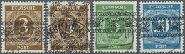 O Bizone: 1948. Lot Mit 3 Pf Band, 3 Pf Netz, 5 Pf Band Und 20 Pf Band, Je Gestempelt, Je Geprüft Schl - Autres & Non Classés