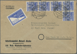 Br Bizone - Flugpost-Zulassungsmarke: 1948, 5 X 50 Pf Arbeiter Bandaufdruck U. Flugpostzulassungsmarke - Altri & Non Classificati