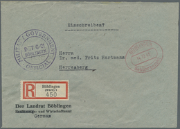 Br Bizone - Besonderheiten: 1945, "MILITARY GOVERNMENT / OFFICIAL / DET G-21 / BÖBLINGEN", Klarer Viol. - Autres & Non Classés