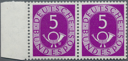 ** Bundesrepublik Deutschland: 1951, 5 Pf Posthorn Im Paar Vom Linken Seitenrand, Dabei Rechte Marke Mi - Andere & Zonder Classificatie