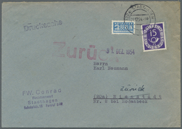 Br/GA Bundesrepublik Deutschland: 1951, Posthorn 15 Pfg. Als Einzelfrankatur Auf Ansichtskarte Sowie Auf D - Autres & Non Classés