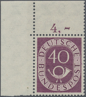 ** Bundesrepublik Deutschland: 1951, Posthorn Freimarke 40 Pf Postfrisch, Nicht Gefaltete Bogenecke Obe - Andere & Zonder Classificatie