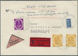 Br Bundesrepublik Deutschland: 1951, Posthorn 145 Pfg. Mischfrankatur Auf Wertbrief Per Nachnahme Aus H - Altri & Non Classificati