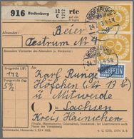 Br Bundesrepublik Deutschland: 1952, 2 X 70 Pf Posthorn, MeF Auf Paketkarte Von Bodenburg, 24.7.53, Nac - Autres & Non Classés