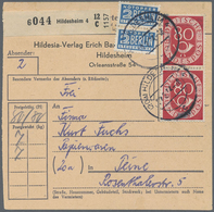 Br Bundesrepublik Deutschland: 1953/1954, 80 Pfg. Posthorn Im Senkrechten Paar Als MeF Auf Paketkarte A - Autres & Non Classés