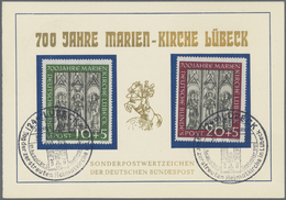 Br Bundesrepublik Deutschland: 1951, Marienkirche 10+5 Pf Sowie 20+5 Pf Auf Nicht Gelaufener Souvenierk - Sonstige & Ohne Zuordnung