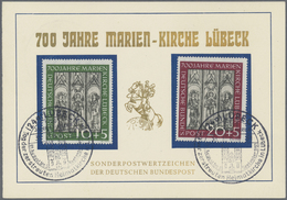 Br Bundesrepublik Deutschland: 1951, Marienkirche 10+5 Pf Sowie 20+5 Pf Auf Nicht Gelaufener Souvenierk - Autres & Non Classés