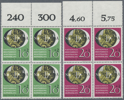 ** Bundesrepublik Deutschland: 1951, Oberrand-Luxus-4-er Blocks, OR-Serie, Mi. 360.- E. - Sonstige & Ohne Zuordnung