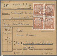 Br Bundesrepublik Deutschland: 1954, 4 Pf Heuss, 20 Stück In Einheiten Mit 10 Waagerechten Paaren, Port - Autres & Non Classés