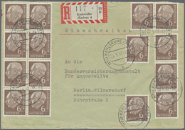 Br Bundesrepublik Deutschland: 1954, 6 Pf Heuss, 15 Stück Incl. 5 Waager. Paare, Als Portogerechte Mass - Sonstige & Ohne Zuordnung