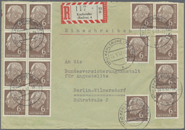 Br Bundesrepublik Deutschland: 1954, 6 Pf Heuss, 15 Stück Incl. 5 Waager. Paare, Als Portogerechte Mass - Autres & Non Classés