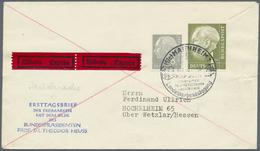 Bundesrepublik Deutschland: 1954, 8 Pf. Und 1 DM Heuss Auf Ersttagsbrief Mit SoSt. MANNHEIM 1 / 1.4. - Altri & Non Classificati