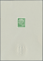 (*) Bundesrepublik Deutschland: 1954, 10 Pf. Heuss Auf Ankündigungskarton Mit Fotoattest Schlegel BPP. - Autres & Non Classés