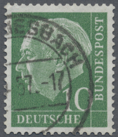 O Bundesrepublik Deutschland: 1954, 10 Pfg Heuss (I), Sauber Gestempelt Mit WASSERZEICHEN 4 Z (Zierlin - Sonstige & Ohne Zuordnung