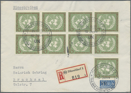 Br/ Bundesrepublik Deutschland: 1955, 10 Pfg. "10 Jahre Vereinte Nationen" Auf Einschreiben 2. Gewichtss - Autres & Non Classés