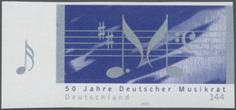 ** Bundesrepublik Deutschland: 2003, 144 C. Musikrat, Ungezähntes Randstück, Postfrisch, Fingerspuren. - Sonstige & Ohne Zuordnung