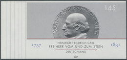 * Bundesrepublik Deutschland: 2007, 145 C. Freiherr Von Und Zum Stein, Ungezähntes Randstück, Postfris - Autres & Non Classés