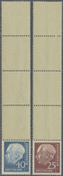 ** Bundesrepublik - Rollenmarken: 1960, Heuss, Fluoreszierendes Papier, 10, 15, 20, 25, 40 Pfg. Je Roll - Rolstempels