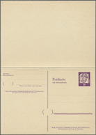 GA Bundesrepublik - Ganzsachen: 1961. Doppelkarte 8+8 Pf Violett Gutenberg, Ungebraucht. (Mi. 900,-) - Andere & Zonder Classificatie